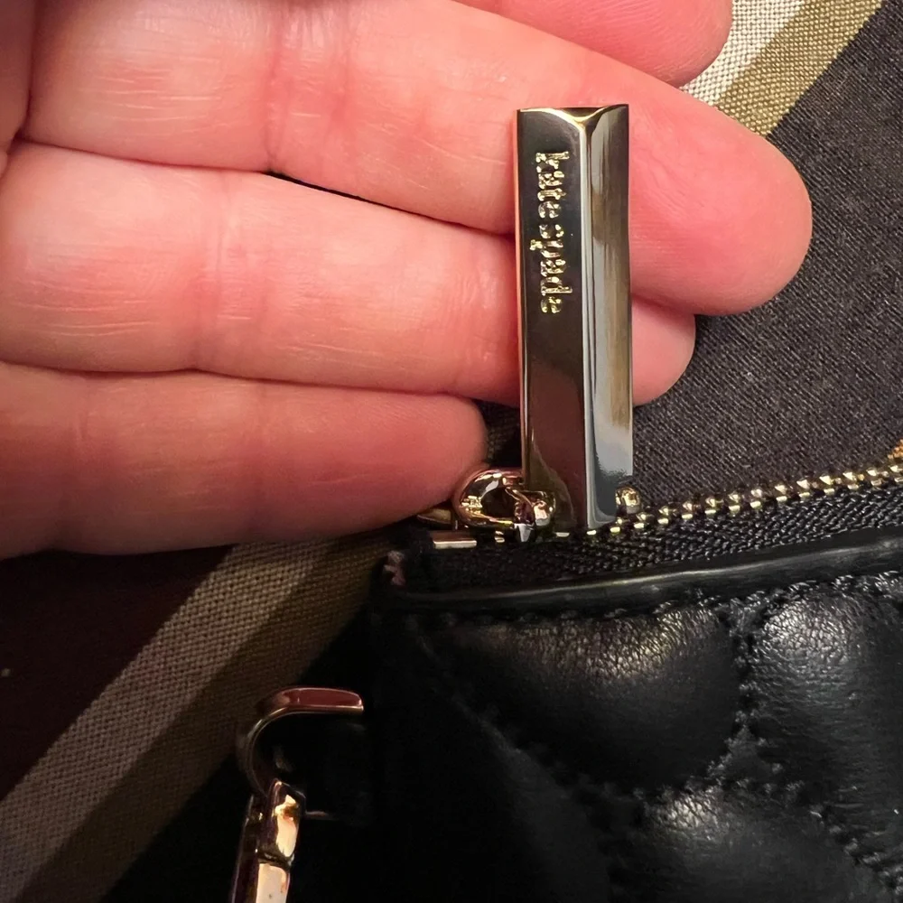 Kate Spade Black Quilted Lacy Heart Clutch Bundle